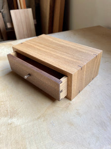Oak and Walnut box with drawer