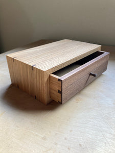Oak and Walnut box with drawer